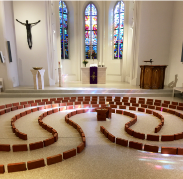 Labyrinth in der Auferstehungskirche Überlingen